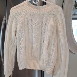 Elegant Cream Cable Knit Sweater